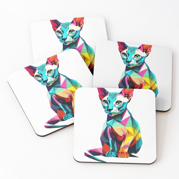 Item preview, ful Well Groomed Sphynx Cat Geometric Shaped  designed and sold by defencepalaces.