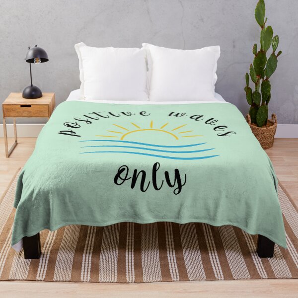 Item preview, Positive Waves Only Daily Motivation Quote designed and sold by BelloniArtShop.
