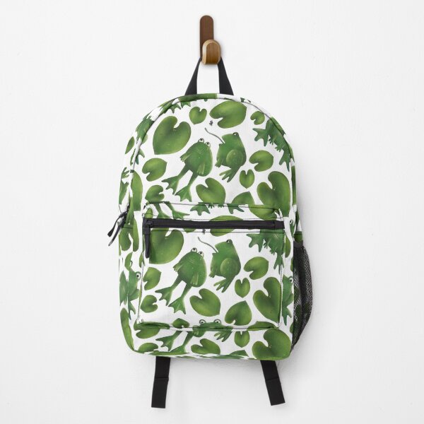 Item preview, cute green frog seamless pattern illustration with leaves designed and sold by GorXena.