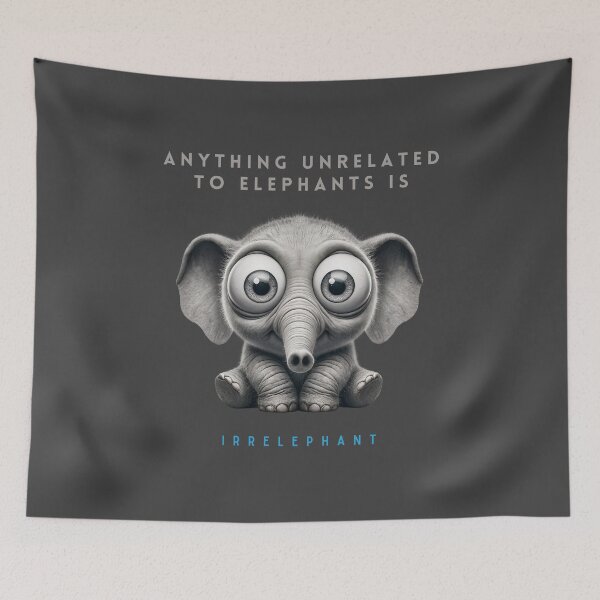 Item preview, Irrelephant Fun Elephant Pun designed and sold by PrintsByLoVi.