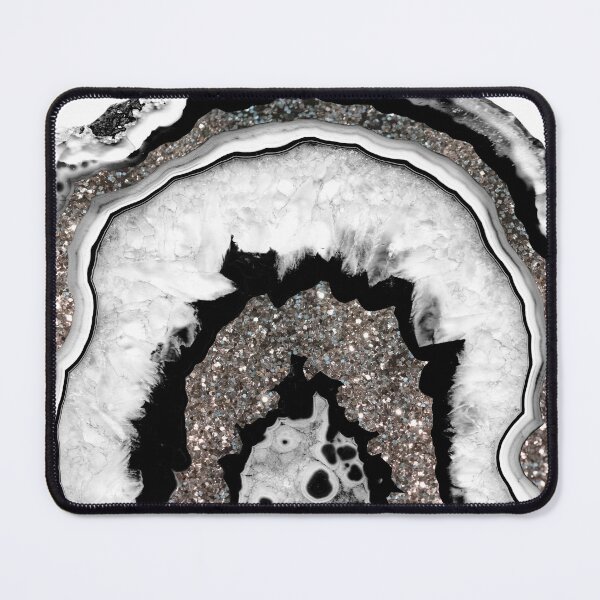 Item preview, Gray Black White Agate with Silver Glam #1a (Photo of Glitter Only - Not Reflective) designed and sold by Anita's & Bella's Art.