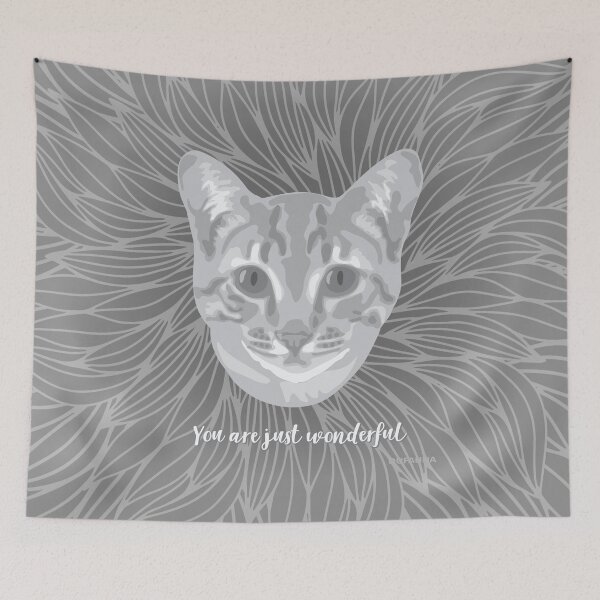 Item preview, Grey Cat "You are just wonderful" 031301 designed and sold by DuFauna.