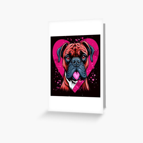 Boxer Valentines Greeting Cards for Sale