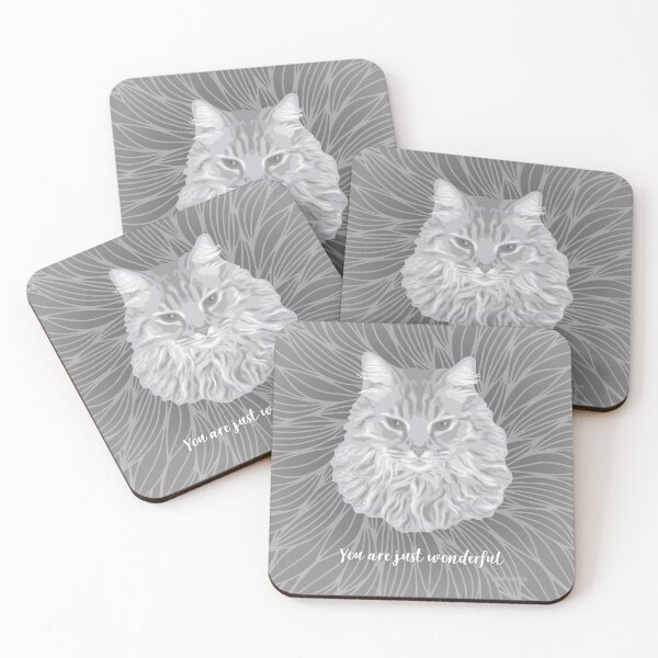 Item preview, Grey Norwegian Forest Cat "You are just wonderful" 031301 designed and sold by DuFauna.