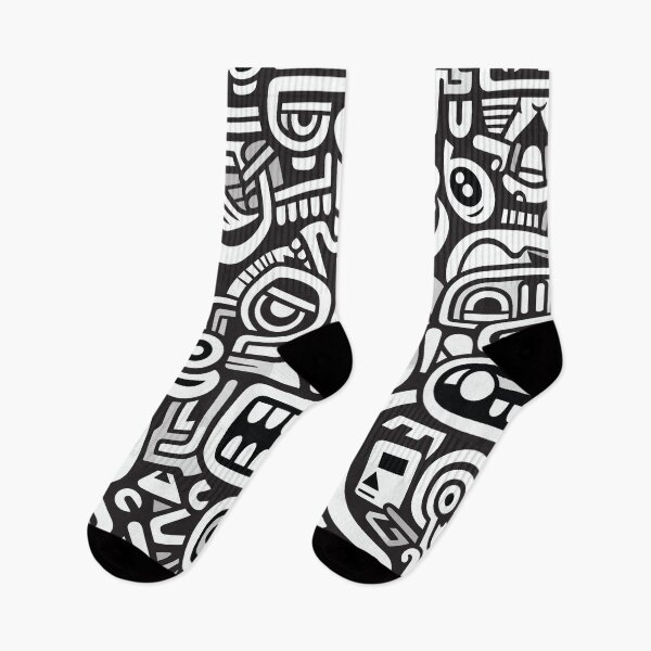 Item preview, Aztec Mask Doodle line art. designed and sold by blackdogshop.