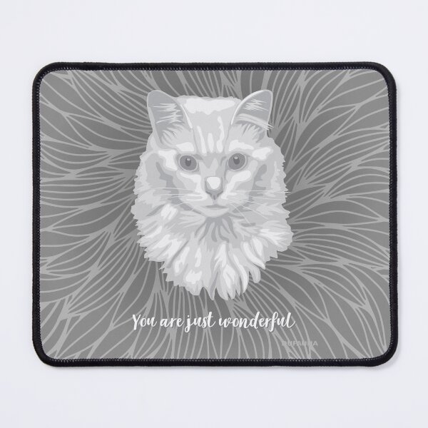 Item preview, Grey Turkish Angora Cat "You are just wonderful" 031301 designed and sold by DuFauna.