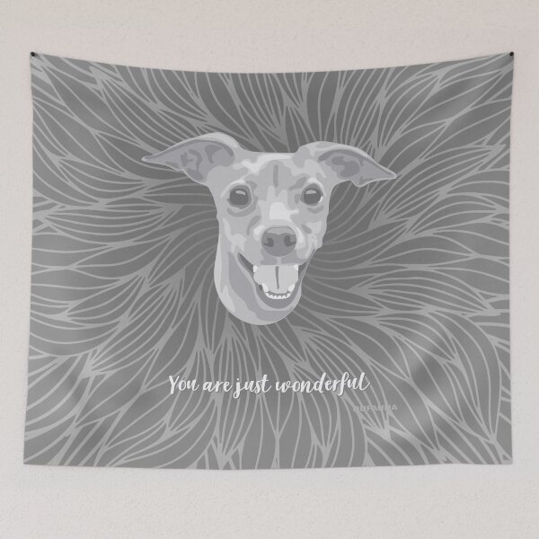 Item preview, Grey Smiling Miniature Pinscher "You are just wonderful" 031301 designed and sold by DuFauna.