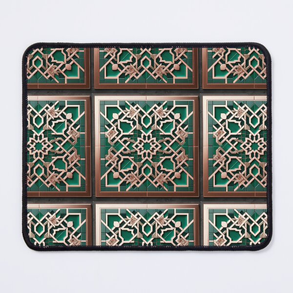 Item preview, Emerald and Copper Minimalist Islamic Tile designed and sold by amaz-ing.