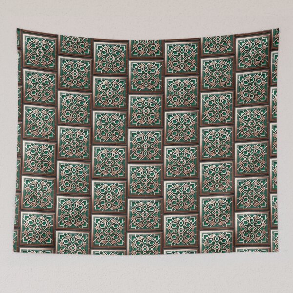 Item preview, Emerald and Copper Minimalist Islamic Tile designed and sold by amaz-ing.