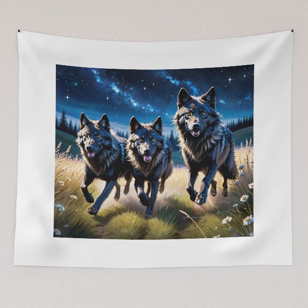 Item preview, Running Wolves At Night designed and sold by NerdscapeDC.