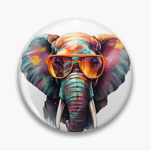 Item preview, Colorful Elephant with glasses designed and sold by ZefirDesign.