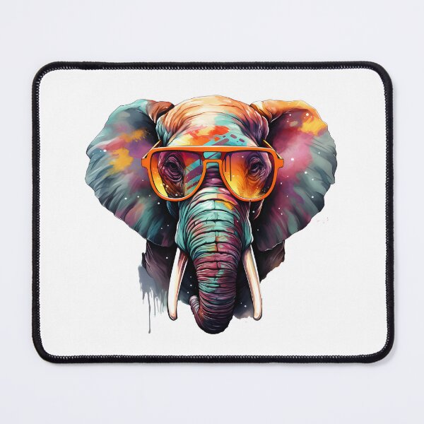 Item preview, Colorful Elephant with glasses designed and sold by ZefirDesign.