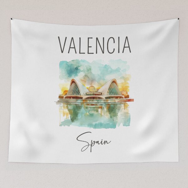 Item preview, Watercolor Design of Valencia - Spain designed and sold by Sketch-Shack.