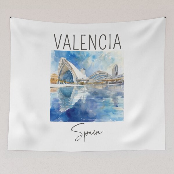 Item preview, Watercolor Design of Valencia - Spain designed and sold by Sketch-Shack.