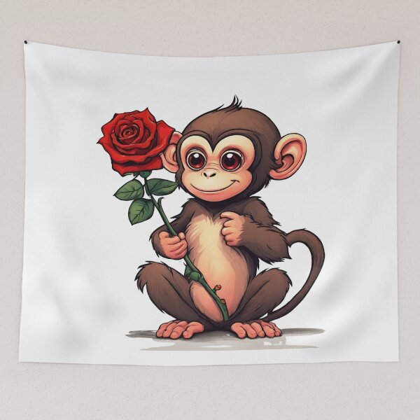 Item preview, Cute Baby Monkey Cartoon ‘I Love You’ Valentine’s Day Gifts designed and sold by Cuteanimalgifts.