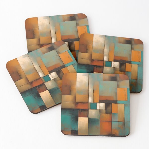 Item preview, Geometric Shapes in Copper and Copper Green designed and sold by Content by Steph.