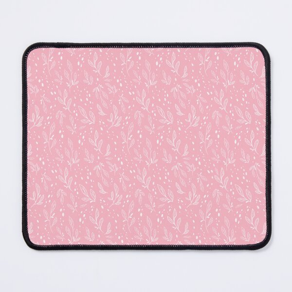 Item preview, White leaf pattern on baby pink designed and sold by Ellen Wilberg.