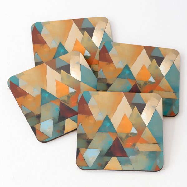 Item preview, Triangles in Copper, Copper Green, and Warm Shades designed and sold by Content by Steph.