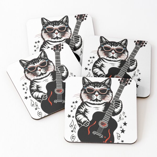 Item preview, Rocker Kitty: A Symphony of Feline Grace and Rock Spirit designed and sold by geodedebit.