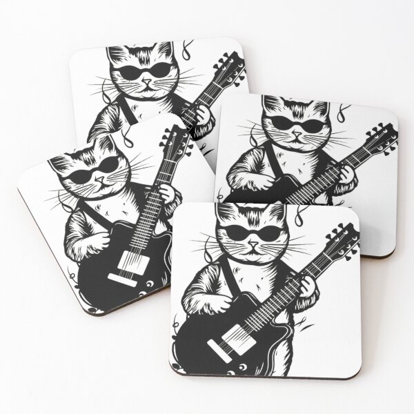 Item preview, Rocker Kitty: A Symphony of Feline Grace and Rock Spirit designed and sold by geodedebit.