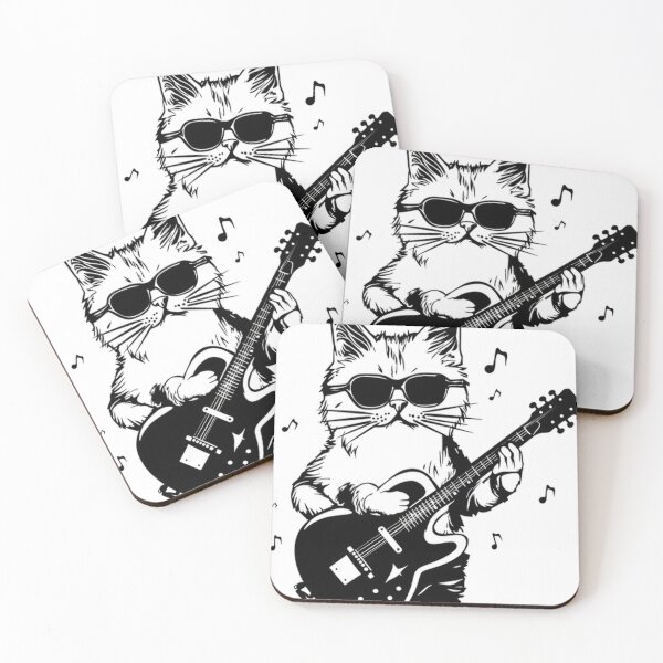 Item preview, Rocker Kitty: A Symphony of Feline Grace and Rock Spirit designed and sold by geodedebit.