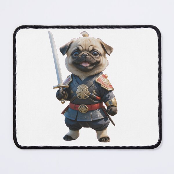 Item preview, Japanese Samurai Pug Dog designed and sold by GiwuArt777.