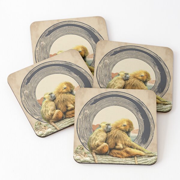 Item preview, Cute Baby Monkey and Mother Monkey Sitting Together designed and sold by Cuteanimalgifts.