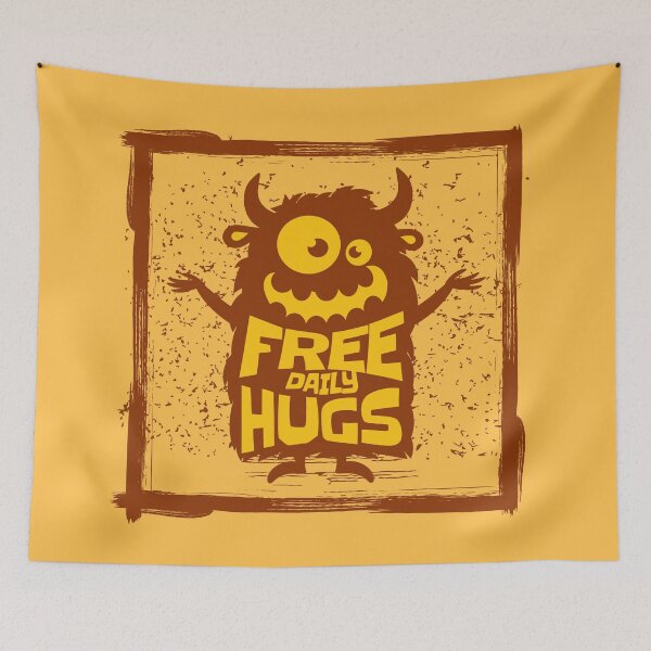 Item preview, Funny Cute Brown Monster Free Hugs Humor designed and sold by WIZECROW.