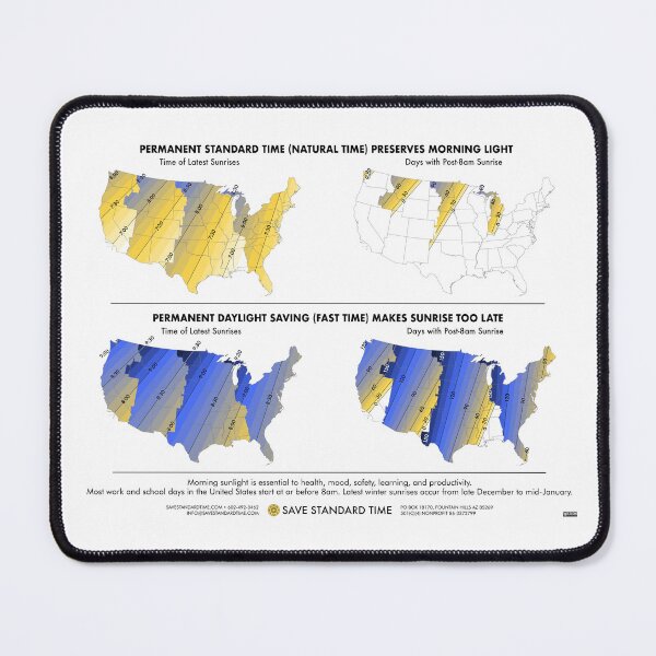 Item preview, Maps of Sunrise Times in the Contiguous United States designed and sold by Save Standard Time.