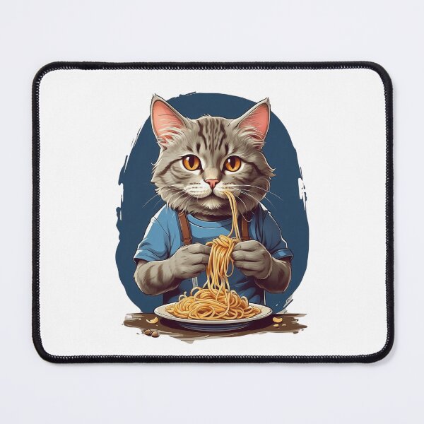 Item preview, cat eating spaghetti noodles funny designed and sold by Egyptian king ⭐⭐⭐⭐⭐.