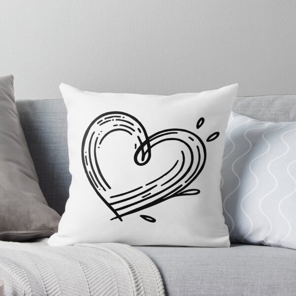 Love You Heart Valentines Day Throw Pillow