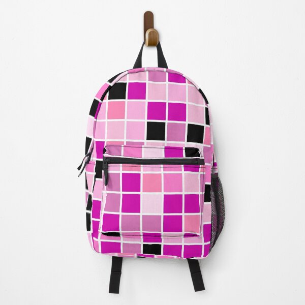 Item preview, Trendy Pink Black Random Squares Pattern designed and sold by Jeallan Designs.