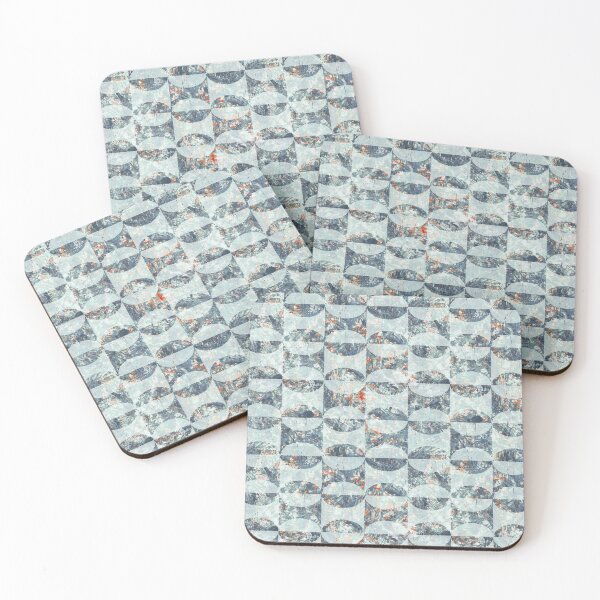 Item preview, Geometric distressed background	blue designed and sold by Alessandro Remo Mazzoni Remotextiles.
