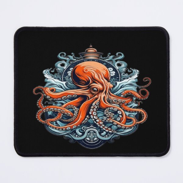 Item preview, graphic orange octopus Underwater squid animal designed and sold by dimaxstore.