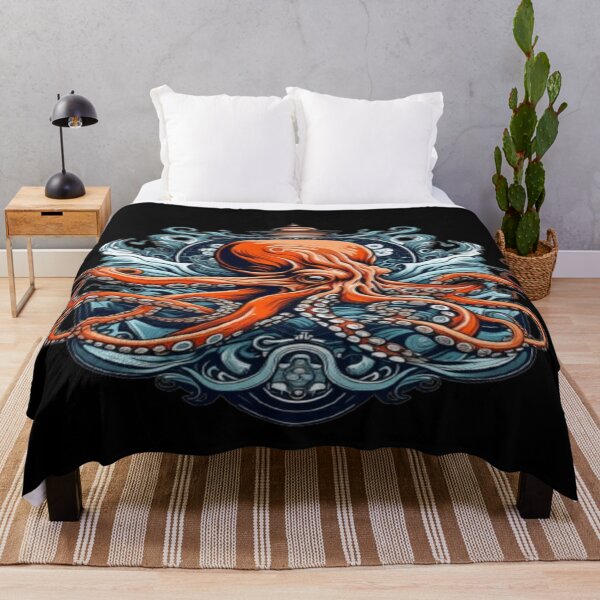 Item preview, graphic orange octopus Underwater squid animal designed and sold by dimaxstore.