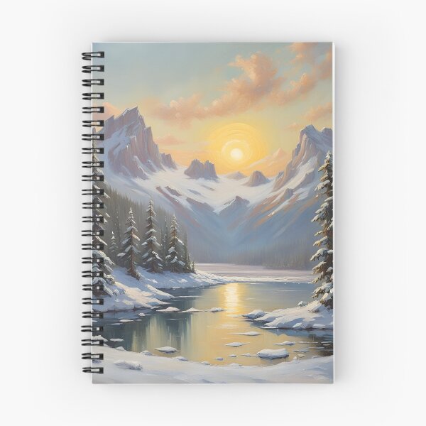 Item preview, Sunrise Over the Ice Lake and Snowy Mountains | Vintage Art designed and sold by JM-ESTONIA.