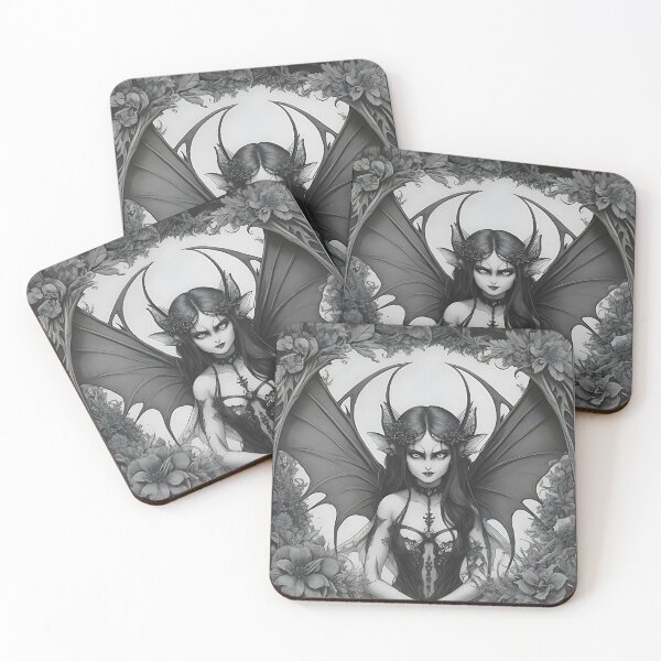 Item preview, Evil fairy with wings in the frame of mystical mythical creatures designed and sold by Frostquest.