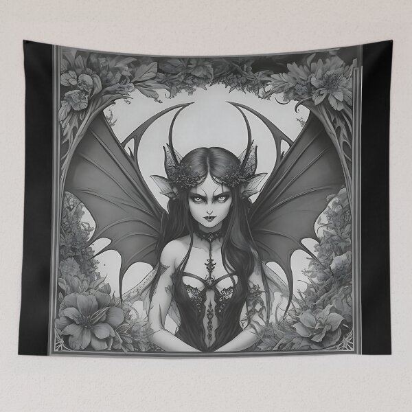 Item preview, Evil fairy with wings in the frame of mystical mythical creatures designed and sold by Frostquest.