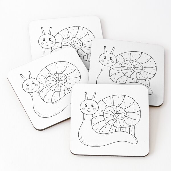 Item preview, Cute single snail, black and white illustration designed and sold by OM-lova.