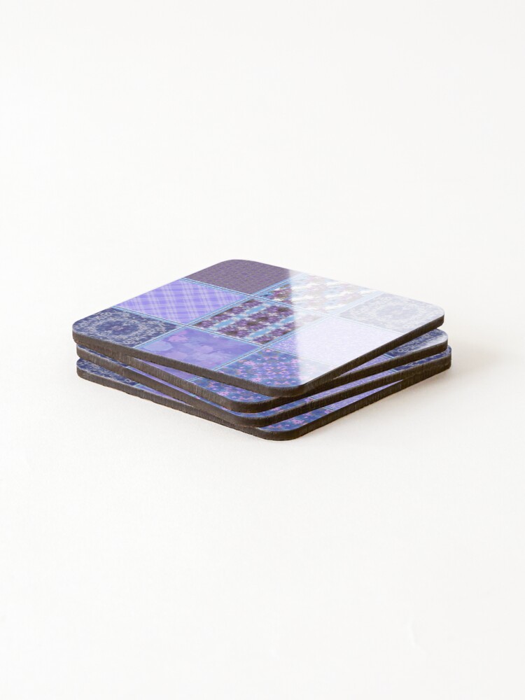 Thumbnail 4 of 5, Coasters (Set of 4), Violet patchwork designed and sold by Flowersonstuff.