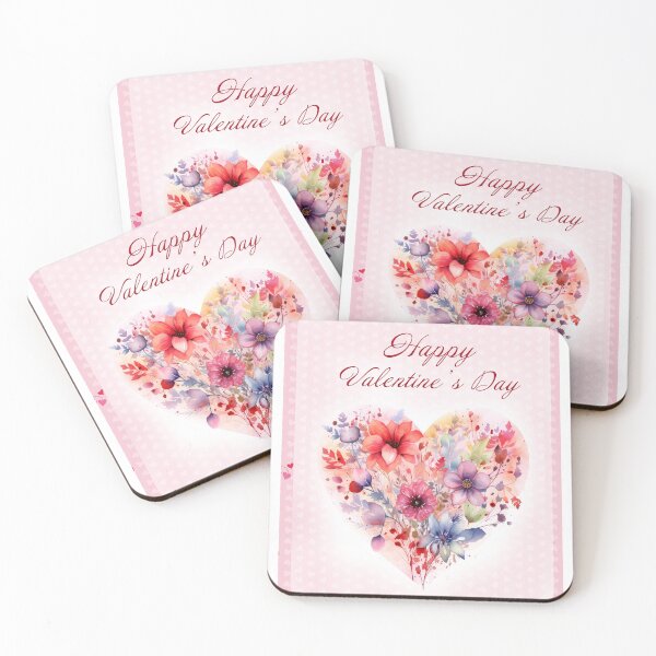 Item preview, Happy Valentine's day card with watercolor red  Heart and flowers St Valentine's Day postcard designed and sold by Createya.
