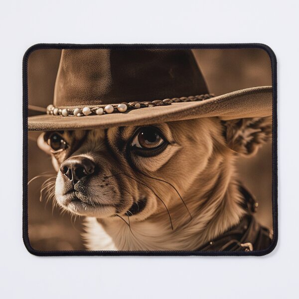 Item preview, Little Hombre A Chihuahua with Cowboy Hat and Mean Look designed and sold by Stephanie Laird.