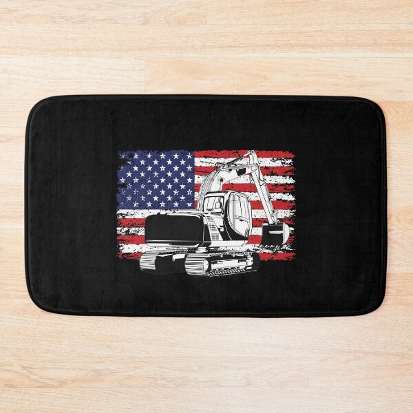 Item preview, excavator red white and blue designed and sold by Whitetailcrafts.