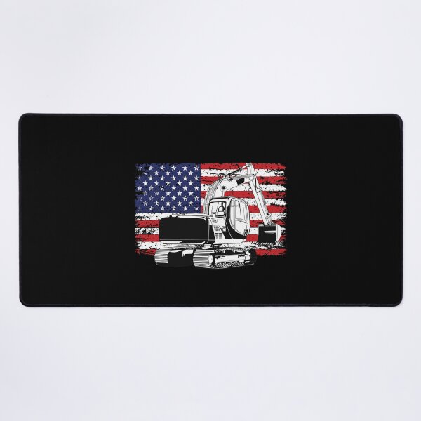Item preview, excavator red white and blue designed and sold by Whitetailcrafts.