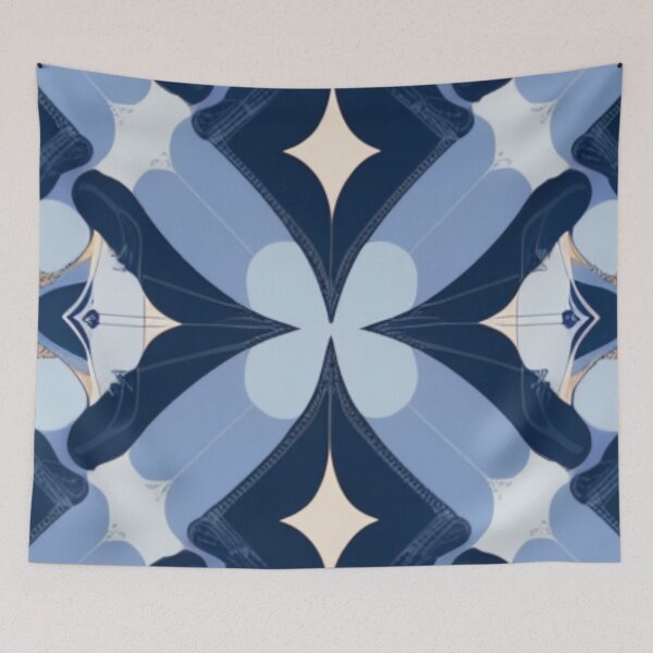 Item preview,  Elegant Seamless Futuristic Blue And White Pattern Design designed and sold by mymagicstoreus.