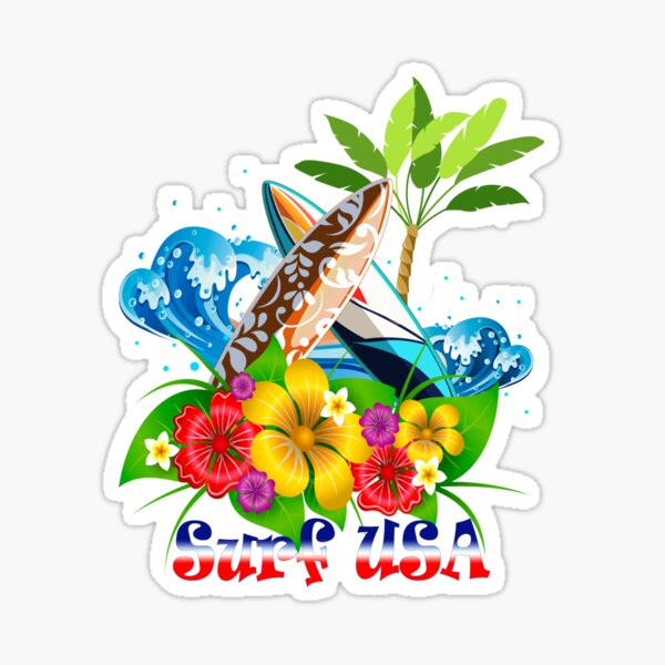 Surf USA Sticker
