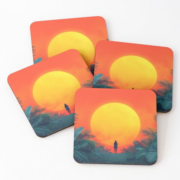 Item preview, Sunset Serenity: Jungle's Endearing Embrace with Central Figure designed and sold by EcoMinimalArt.