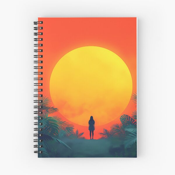 Item preview, Sunset Serenity: Jungle's Endearing Embrace with Central Figure designed and sold by EcoMinimalArt.