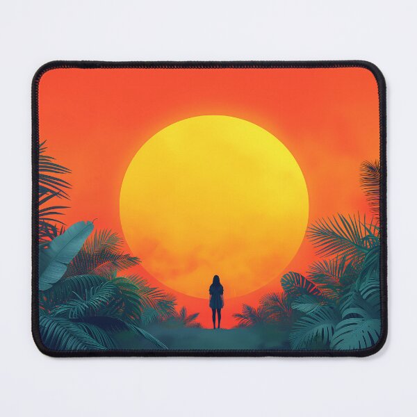 Item preview, Sunset Serenity: Jungle's Endearing Embrace with Central Figure designed and sold by EcoMinimalArt.
