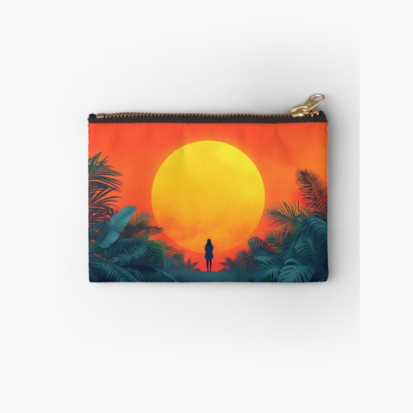 Item preview, Sunset Serenity: Jungle's Endearing Embrace with Central Figure designed and sold by EcoMinimalArt.